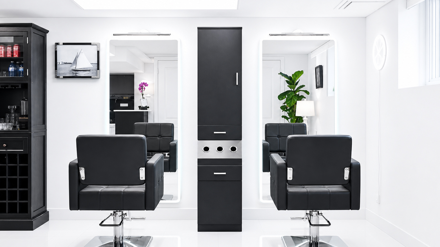 Two styling chairs at Studio 21